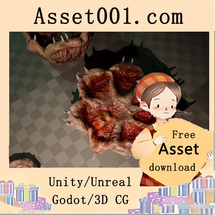 有机恐怖生物资产包：可动画化的肉花与肉鞭组件|Flesh Flagella and Meat Flowers 4.27+