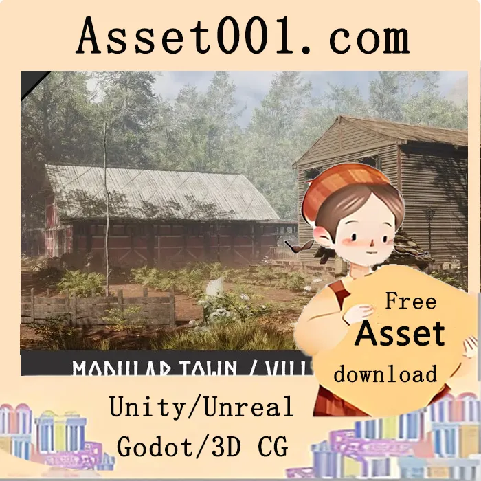 Unity资产包：可模组化中世纪乡村小镇与农场环境v1.0|Modular Rural Town / Farm Environment (Medieval,Town,Village) v1.0
