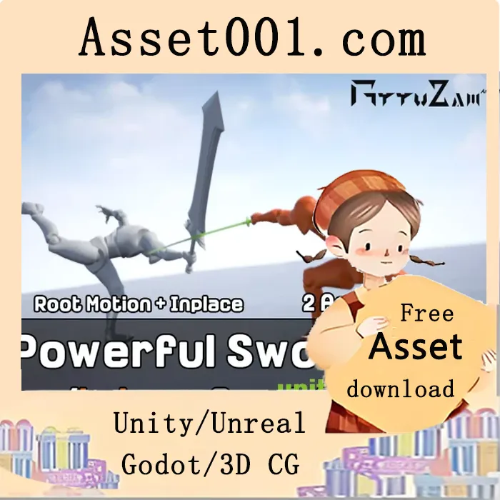 Unity RPG角色动画包：包含Great Sword与Katana共998种关键动画|Powerful Sword Pack(Great Sword + Katana) v2.1