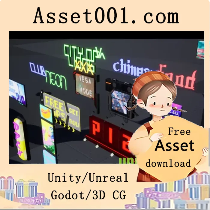 35款赛博朋克广告牌与霓虹招牌集合|Cyberpunk Billboards / Signs Set ( 35 Unique Pieces ) v4.21+