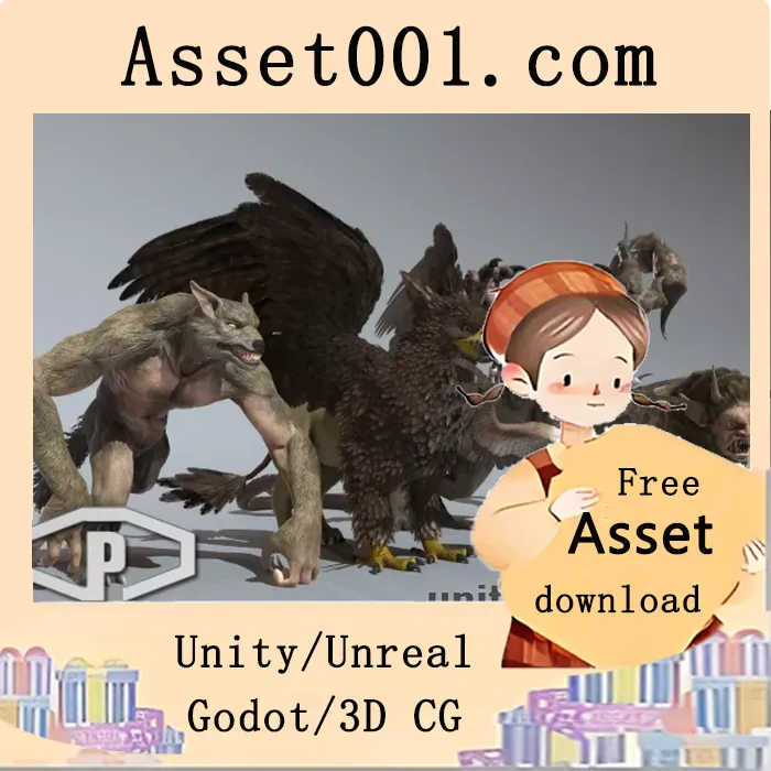 神话生物套装：包含奇美拉、 Griffon、哈瑞、曼提科拉和狼人模型|MYTHOLOGICAL CREATURES PACK v2.0