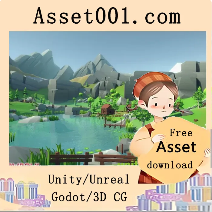 低多边形阿尔卑斯木林环境资产包构建山脉与林地场景|Lowpoly Style Alpine Woodlands Environment v1.1