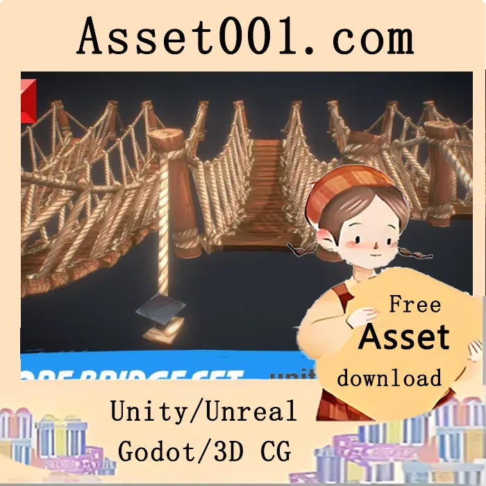 绳桥套装：多种尺寸与20多个建筑模块，助力关卡设计|Rope Bridge Set v1.0