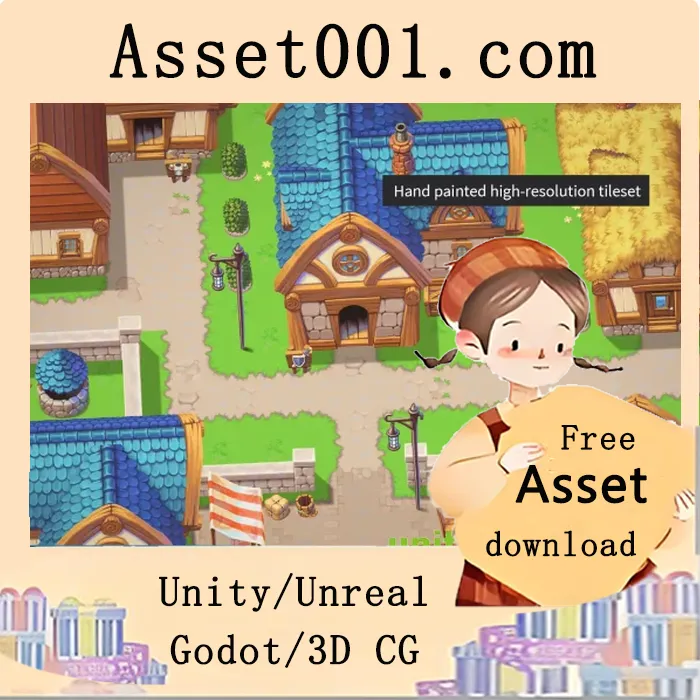 2D Hand Painted - Town Tileset v2