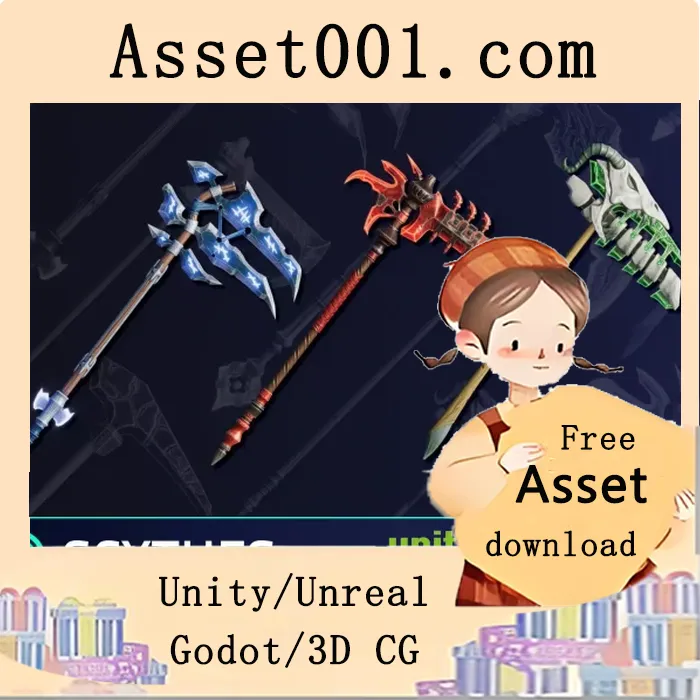 15款风格化奇幻镰刀武器合集！|Stylized Scythes - RPG Weapons v1.0