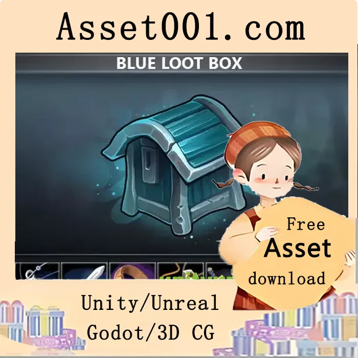 101款手绘蓝色宝箱图标集，适用于奇幻风格游戏|Blue Loot Box v1.0