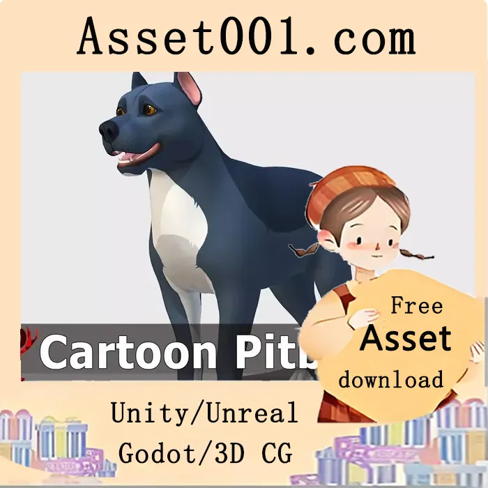卡通比格犬模型：包含100+动画和4种颜色选项|Cartoon Dog - Pitbull v1.0