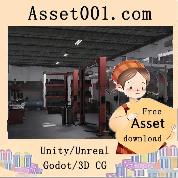 Unity资产包：100个独特模型的轮胎维修店工业环境|Tire Repair Shop v1.0