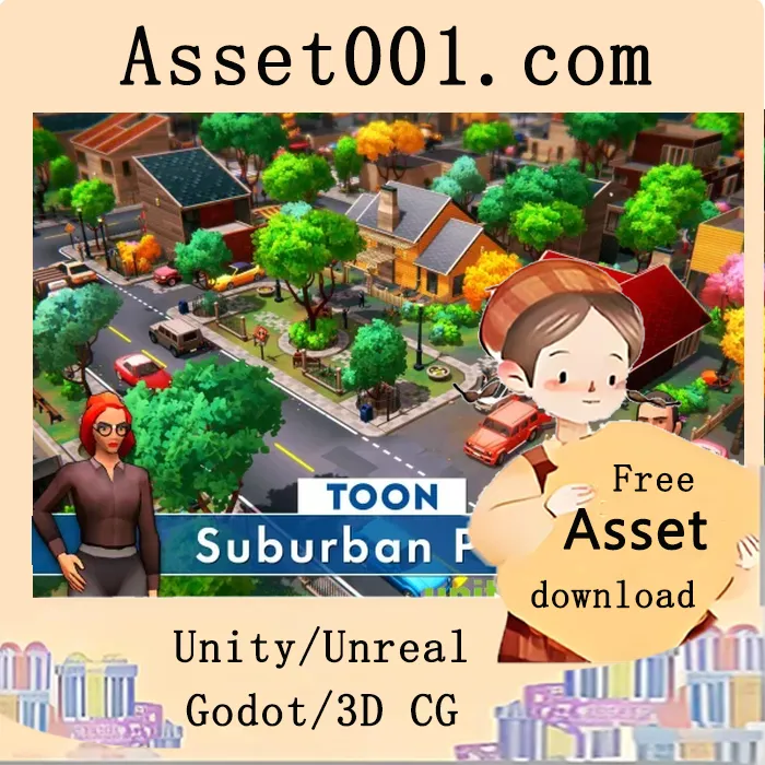 卡通风格3D郊区建模包：打造专属乌托邦社区|Toon Suburban Pack v1.0.4