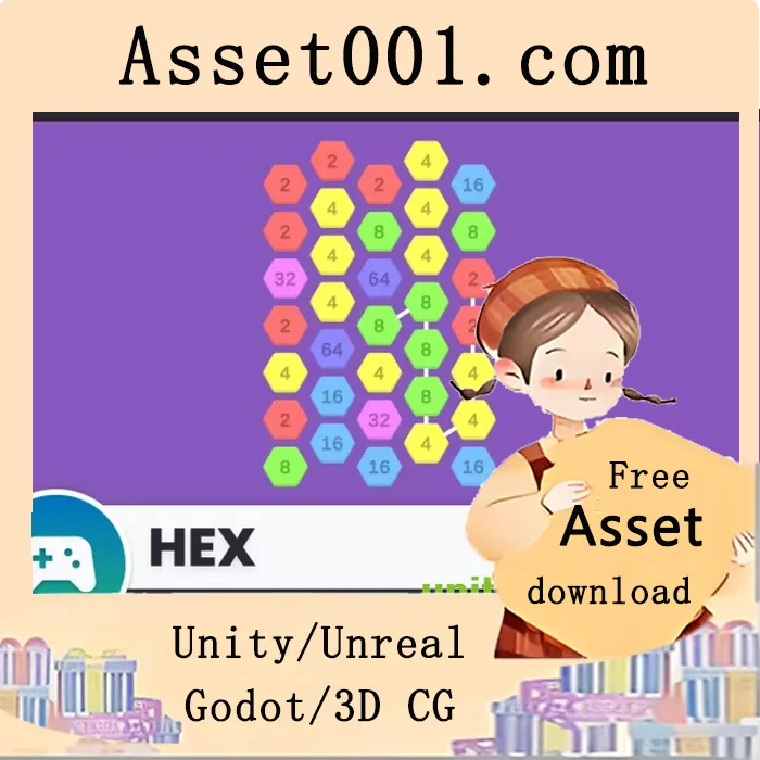 Hex游戏模板：连接并合并六边形方块，轻松上手的益智类移动游戏项目|Hex - Game Template v1.4