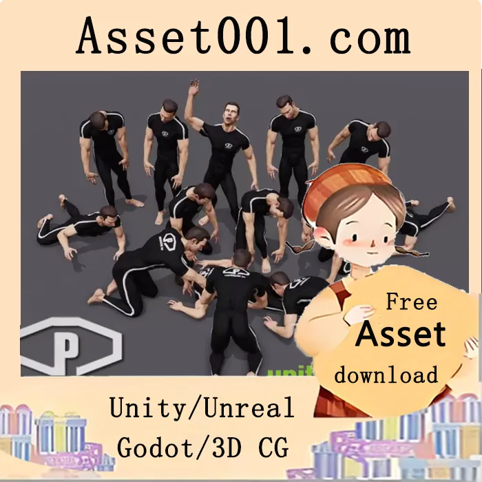 高质量僵尸动画集：56个人体动作捕捉动画（含20个根运动变体）|ANIMSET: ZOMBIE v1.5