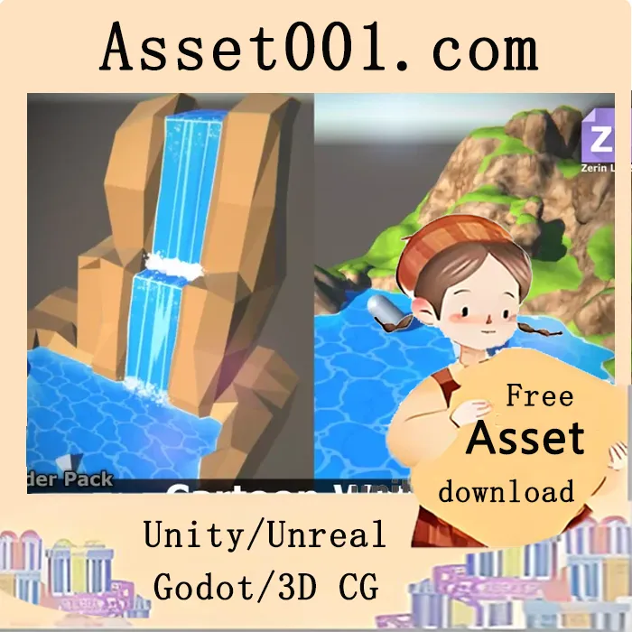 卡通风格PBR水体着色器包：打造逼真瀑布、河流、湖泊|Shader Pack : Cartoon Water v.1