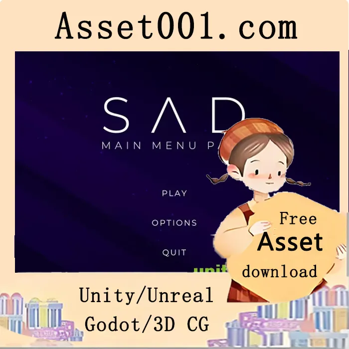 Unity情感化主菜单包：支持全自定义颜色、图像与文字的精美开场界面|SAD - Emotional Main Menu Pack v1.0
