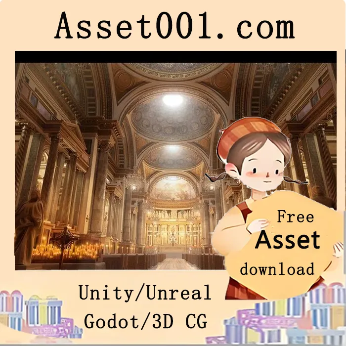教堂/大教堂内部环境资源包：高质量且优化的游戏级资产|Church / Cathedral Interior Environment ( Church Cathedral Interior Historical ) 5.5