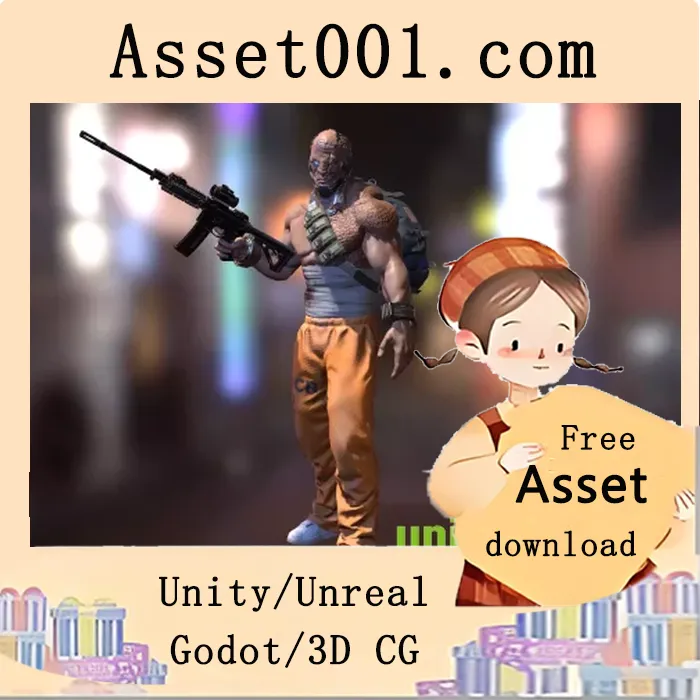 Unity 5 兼容的 PBR 风格枪战角色与自动步枪资源包|PBR CyberPrisoner v1.0