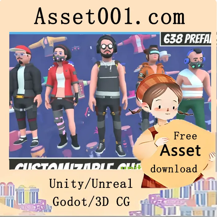 Customizable 3D Cyberpunk Characters Vol 1 v1.0