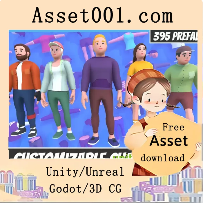 支持781个模块化部件的3D角色自定义系统|Customizable 3D Characters Vol 2 v1.0