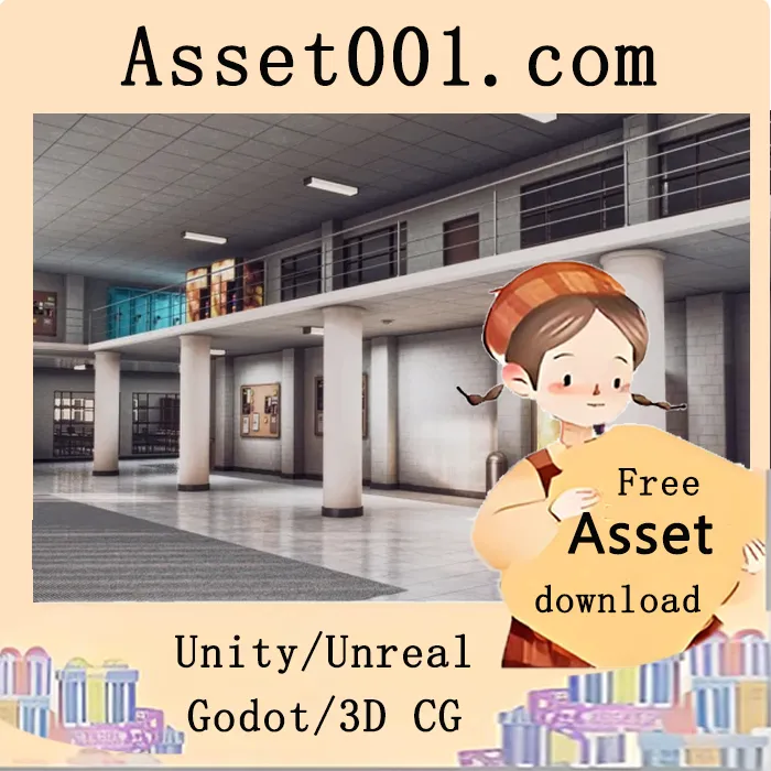 Unity/Unreal引擎学校环境包：含126个独特资产与恐怖风格Shader的模块化室内场景解决方案|Clean/Horror School Environment v4.23+