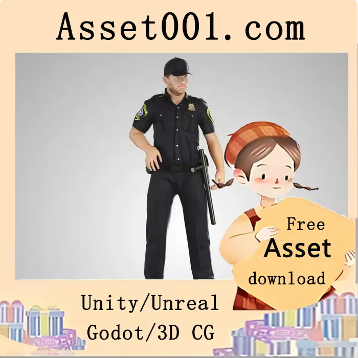 Unity/Unreal引擎中实用的安保人员3D角色模型设计与实现|Security officer