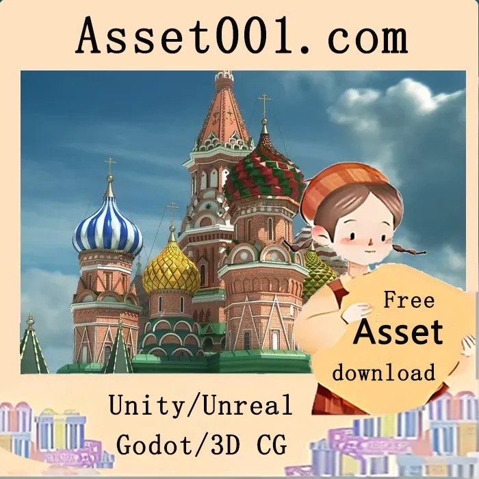 高细节建筑资产：圣瓦西里大教堂模型适用于大规模城市地图与开放世界项目|Saint Basils Cathedral