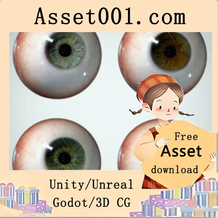 逼真眼球3D模型：支持FBX/OBJ格式，适用于游戏与教育场景|Eyeball