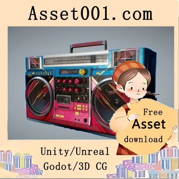 JVC RC M90JW便携式音响3D模型：还原复古音浪的视觉与性能体验|Boombox JVC RC M90JW