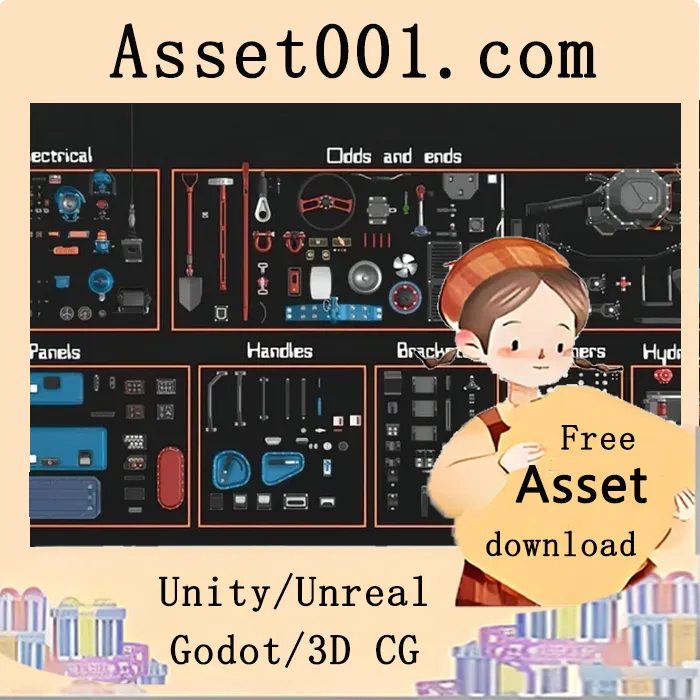 Unity/Unreal引擎适用的硬表面建模套件：Bits And Bobs Hard Surface Kitbash Pack|Bits And Bobs - Hard Surface Kitbash Pack