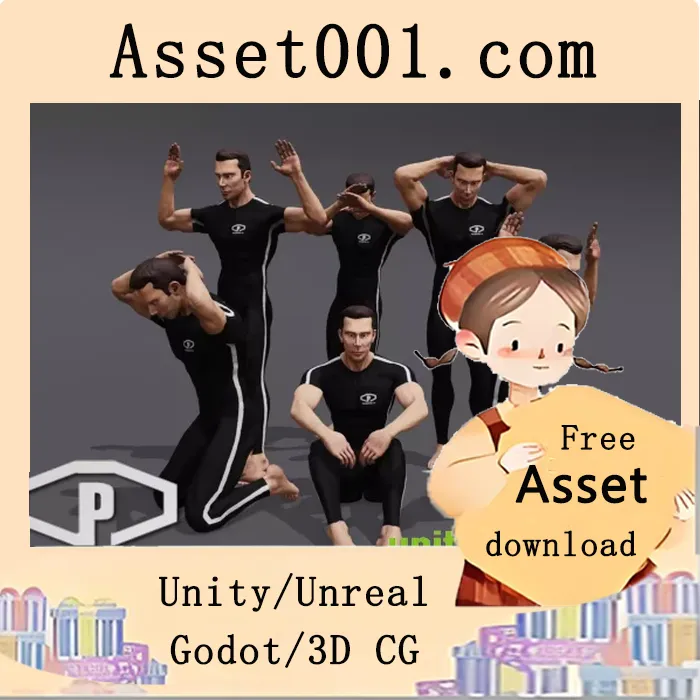 Unity/Unreal项目所需人形牢笼动画集：41段动作捕捉动画，含根运动变体|ANIMSET: HOSTAGE v1.5