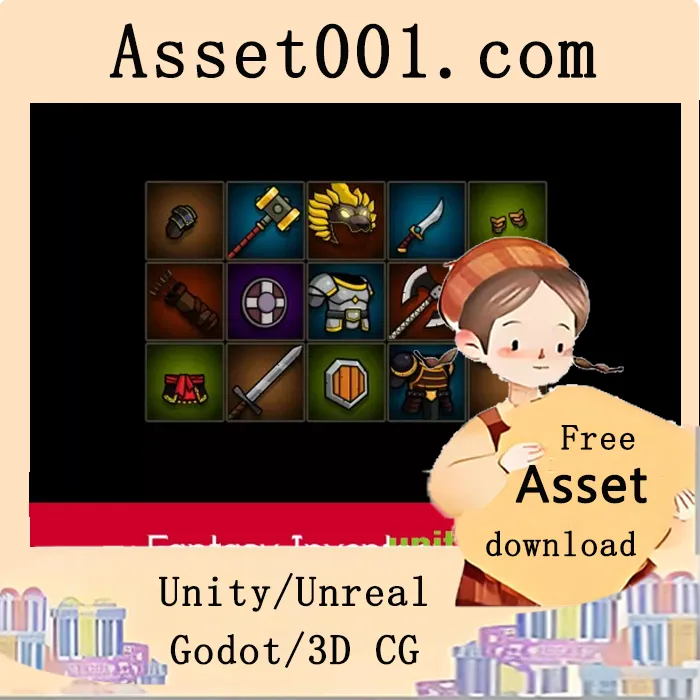 2000+款奇幻风格库存图标集合，含透明背景与精灵图集|Fantasy Inventory Icons v5.8