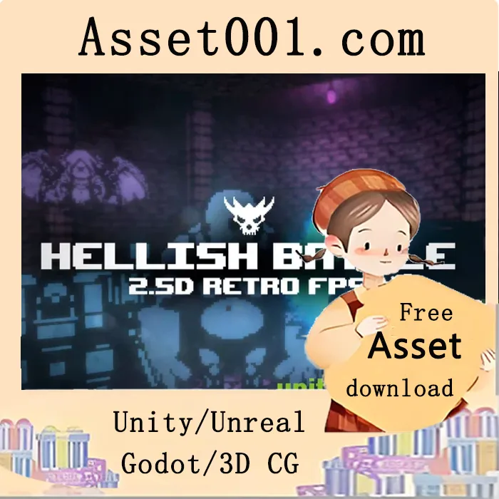 《Hellish Battle - 2.5D复古第一人称射击游戏资产包》|Hellish Battle - 2.5D Retro FPS v2.2.0a