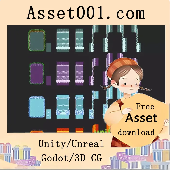 2D水元素贴图动画包：含水、腐烂水、冰水、熔岩及瀑布、地面与桥梁资源|2D Water animations Tiles V1 v1.3.1