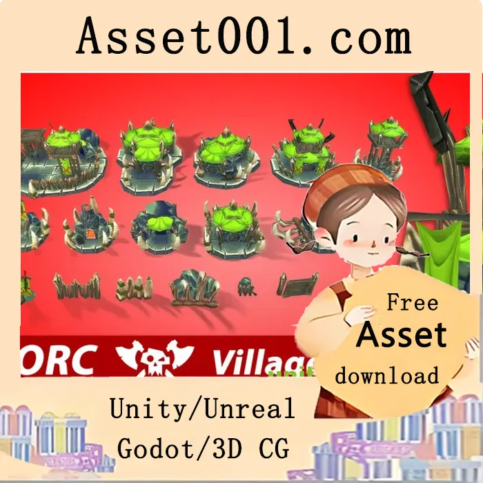 Unity引擎兼容的矮人RTS奇幻建筑资源包（含手绘PBR贴图）|Orc RTS Fantasy Building v1.0