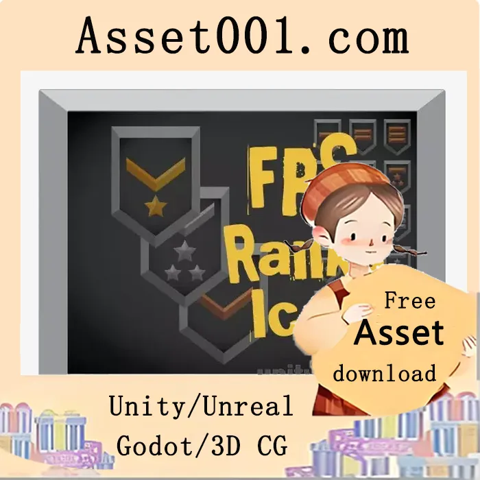 FPS等级勋章集：36种独特称号，PNG切片格式，AI整理|FPS Ranks Icons v1.0