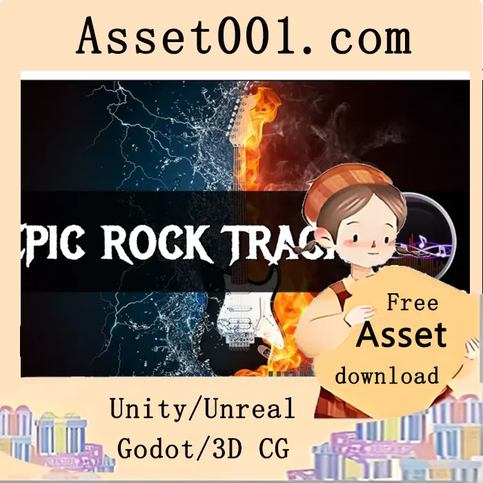 震撼磅礴的硬摇滚主题曲，融合交响元素，适用于动作/紧张类电影配乐、游戏及宣传片|Epic Rock Track v1.1