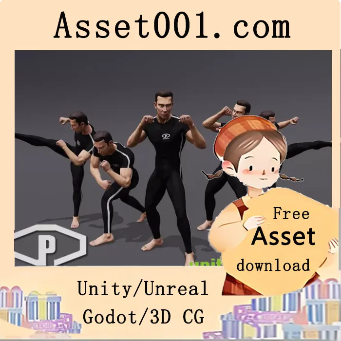 高质量空拳战斗动画集，包含136个 humanoid 动作（45个含根运动变体）|ANIMSET: COMBAT BARE FISTS v1.5