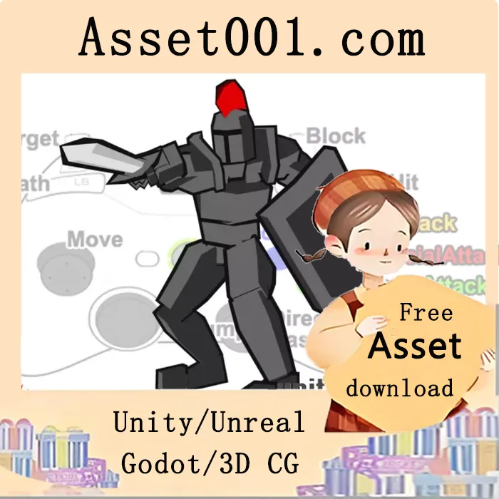 Unity Mecanim骑士战士动画包：包含46个专业动画与Xbox 360手柄兼容控制器|Knight Warrior Mecanim Animation Pack v2.7.1+