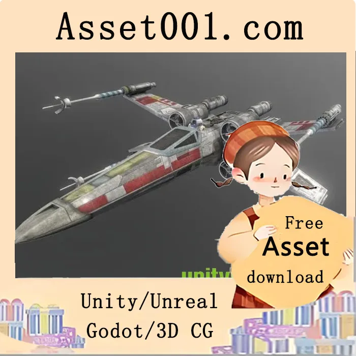 Unity官方发布高精度X-Wing星际战斗机3D模型，支持BLEND与GLTF格式|X Wing Game Res