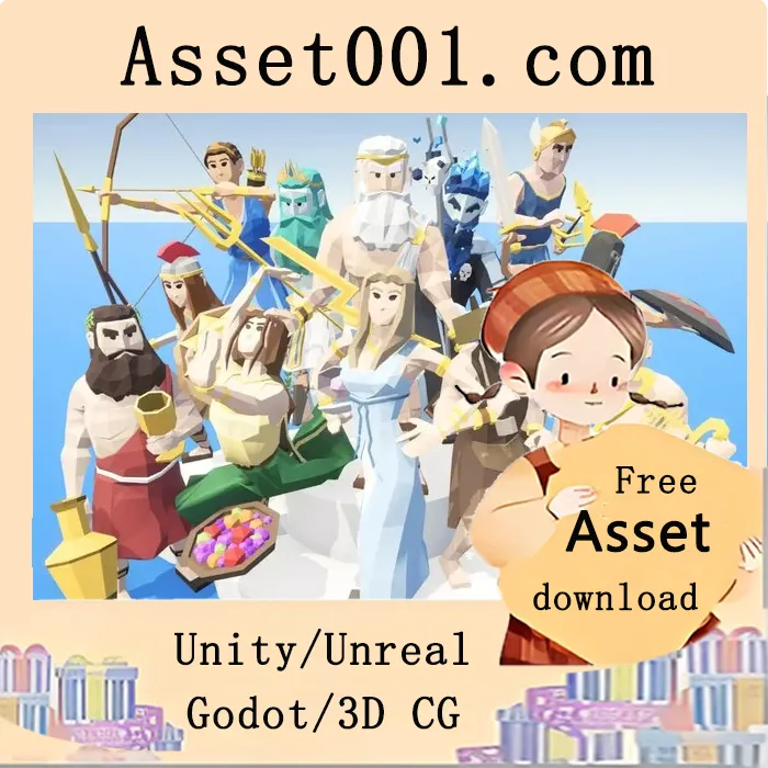 低多边形奥林匹神祇与神兵资产包 v1.1|LOWPOLY - Olympian Gods v1.1