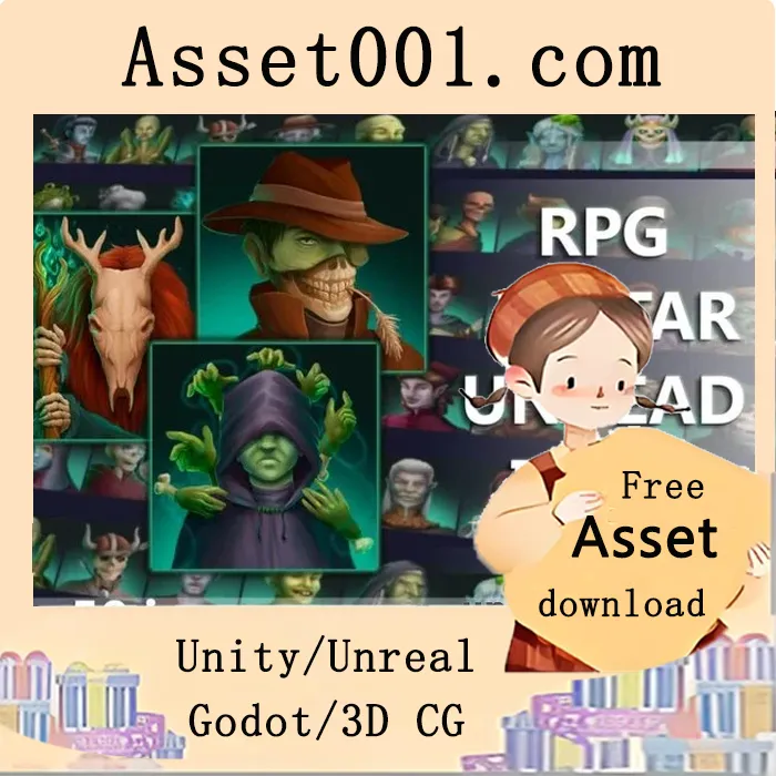 50个RPG不死生物角色图标集合（含背景与无背景版本，支持PS编辑）|50 RPG Avatar Undead Icons