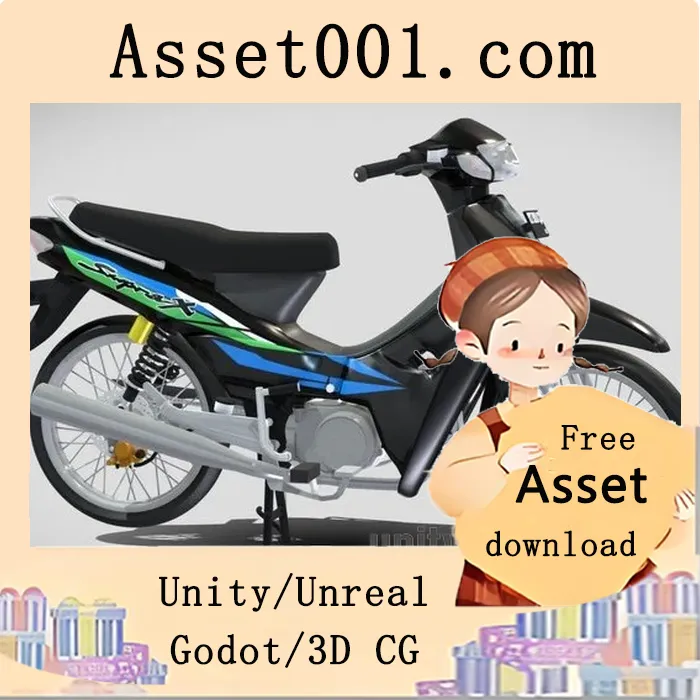 2000年本田Suprax 100摩托3D模型详解|2000 Honda Suprax 100