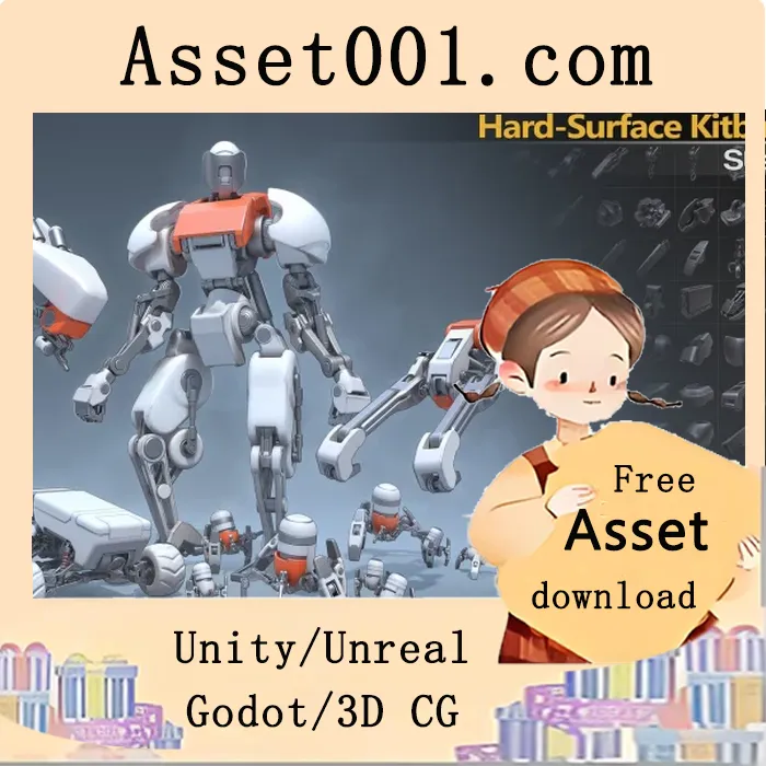 硬表面Kitbash套装 Vol.1：300个简洁中等多边形部件，UV映射且支持细分建模|Hard-Surface Kitbash Vol.1