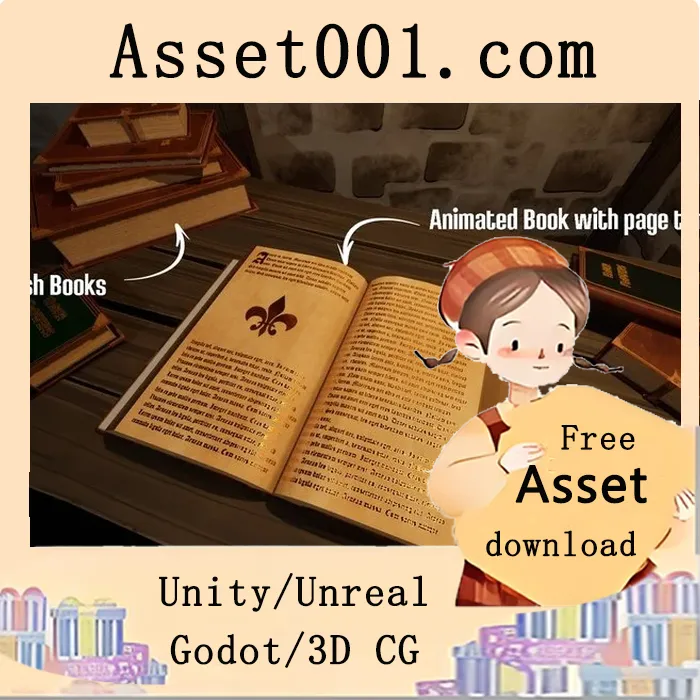 Unity动画书包：支持翻页、开合及弹出效果的交互式书籍资源|Old Animated Books 4.26