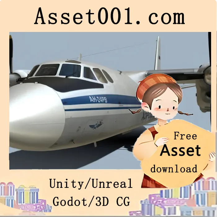 安东诺夫An-24飞机3D模型：精准还原的经典短途运输机|Antonov 24