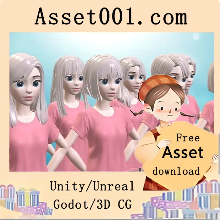 stylized女性角色包：终极发型集合|8 Stylized Cartoon Hairs For Female And Girl