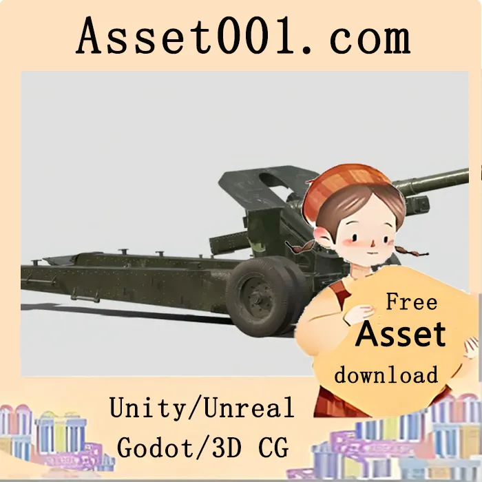 152mm M10榴弹炮三维模型：高精度军事装备建模实战应用|152Mm M 10 Howitzer