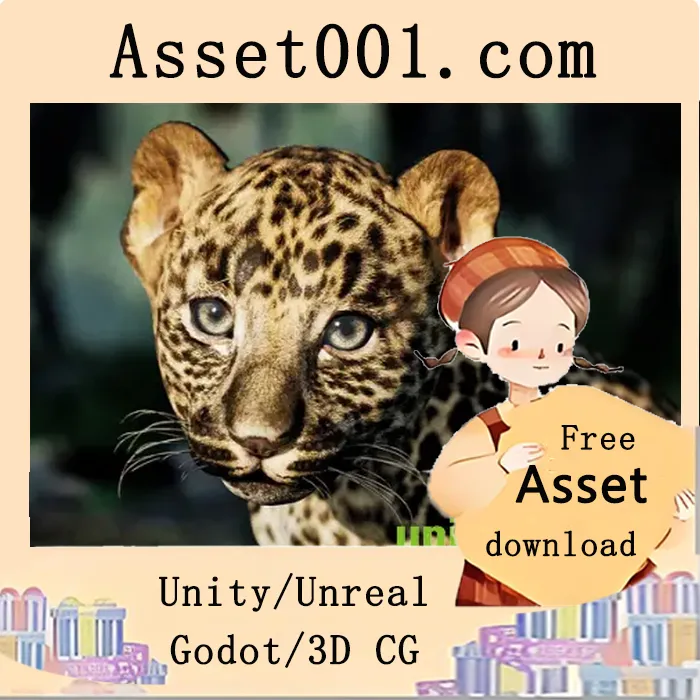 高精度年轻豹子模型资源：支持4K纹理、60fps动画与gFur特效|Animalia - Leopard (young) v5.0+