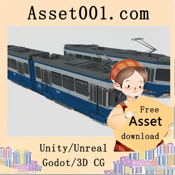 低多边形Zurich Tram 2000模型详解：适用于游戏与城市规划的高还原度交通工具资产|Zurich Tram 2000