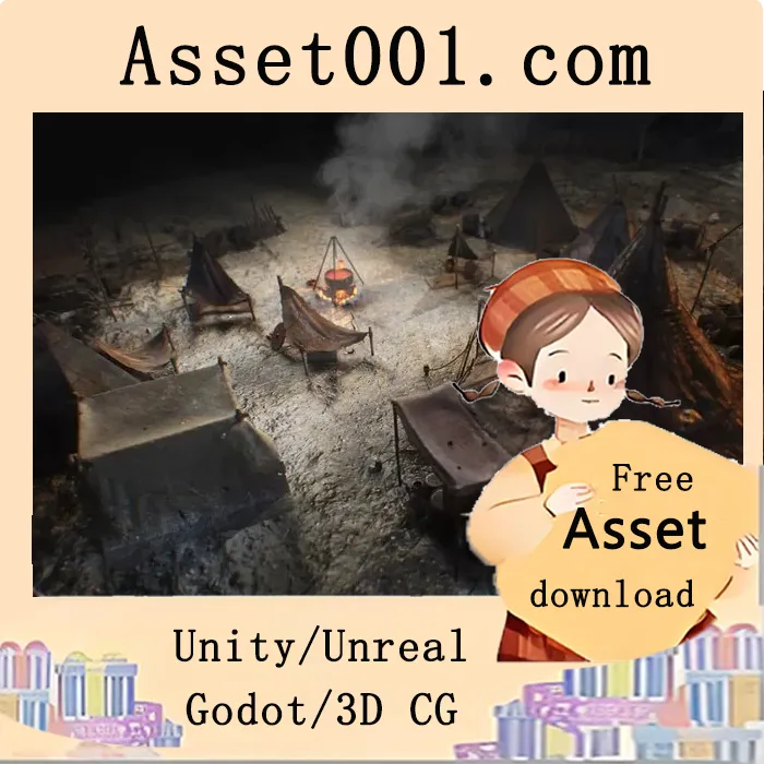 低多边形俯视图野蛮人营地场景包（Unity Asset Store）|Top-Down Barbarian Camp v1.0