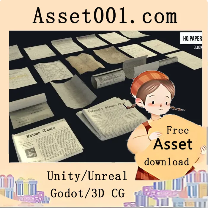 高清纸张与钥匙散落物资源包|Scatter Paper and Keys Pack