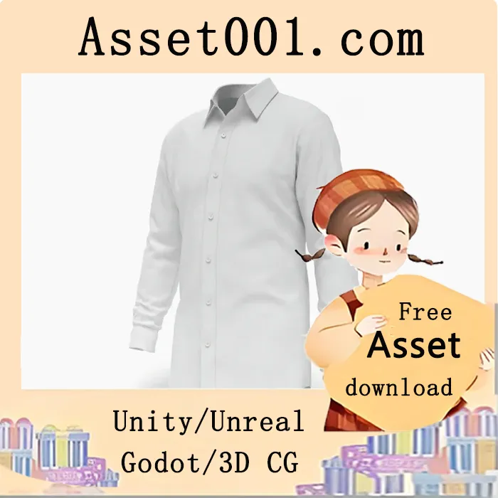 高精度男性日常长袖衬衫3D模型亮相|Realistic Worn Regular Shirt Long Sleeve Male Body Shape